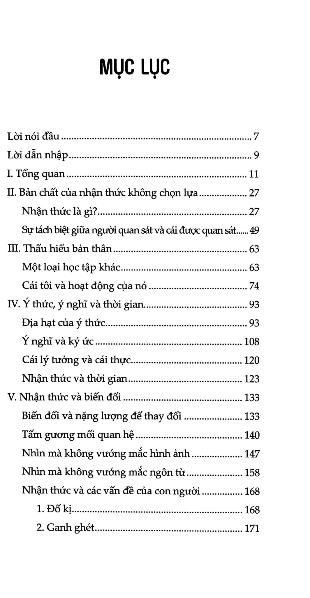 Nhận Thức Không Chọn Lựa - J. Krishnamurti