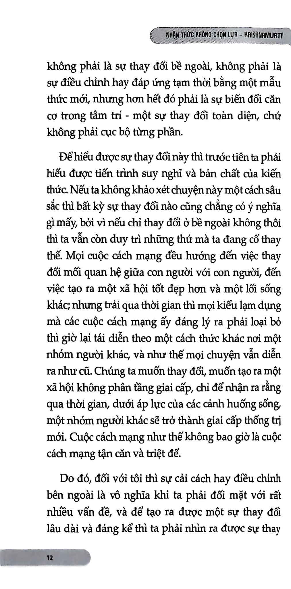 Nhận Thức Không Chọn Lựa - J. Krishnamurti