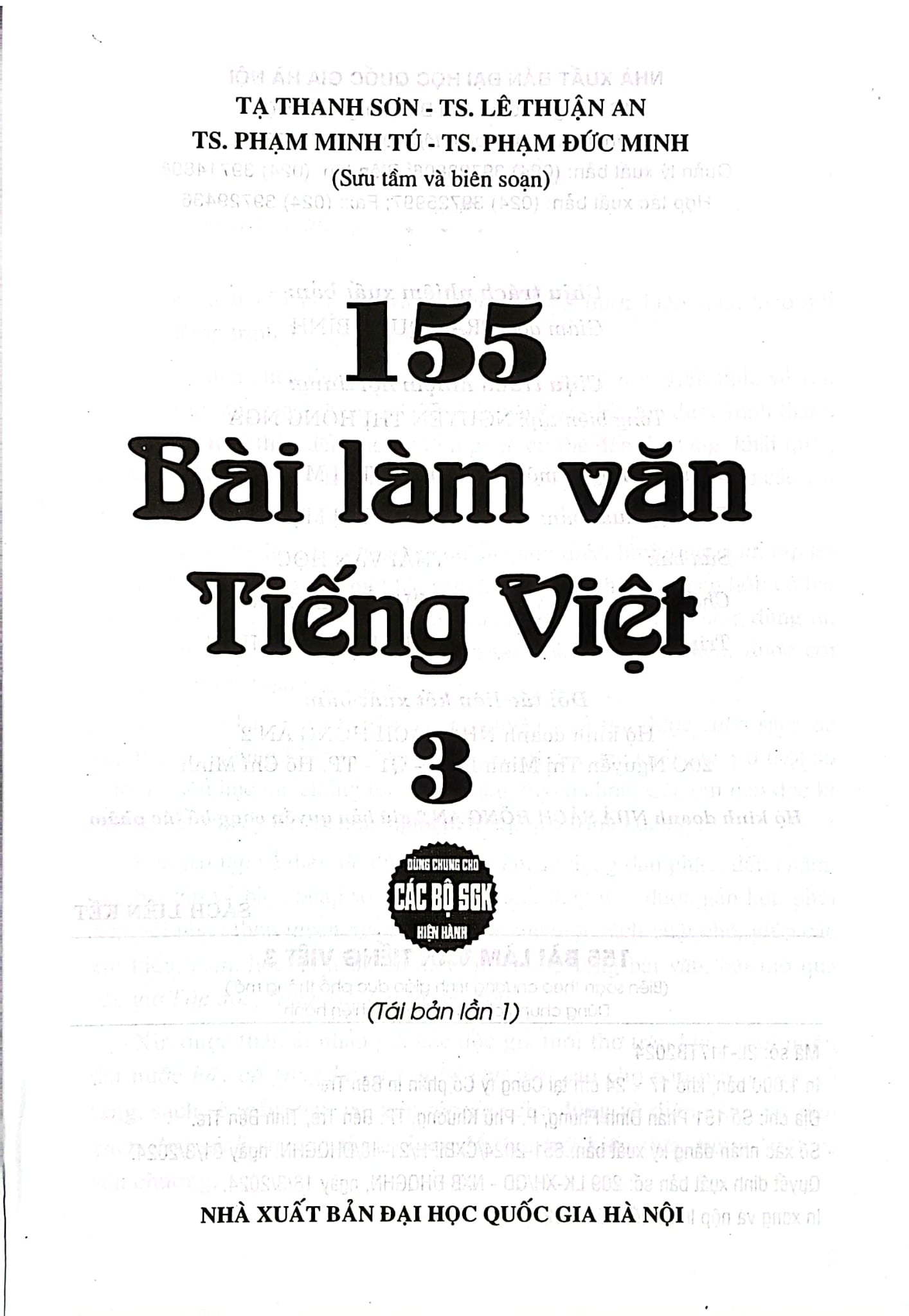 155 Bài Làm Văn Tiếng Việt Lớp 3 (Dùng Chung Cho Các Sgk Mới Hiện Hành) - Tạ Thanh Sơn