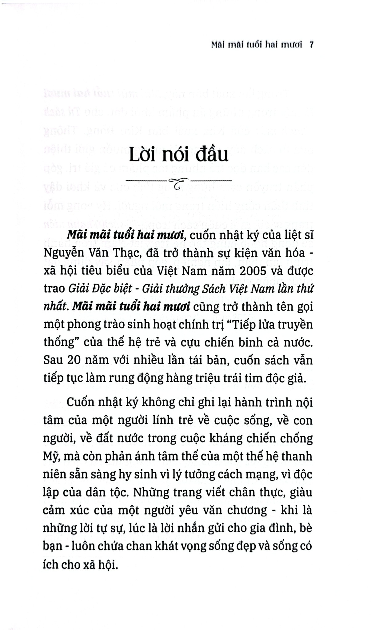 Tủ Sách Thanh Niên - Mãi Mãi Tuổi Hai Mươi - Nhật Ký Thời Chiến Việt Na - 
Nguyễn Văn Thạc
