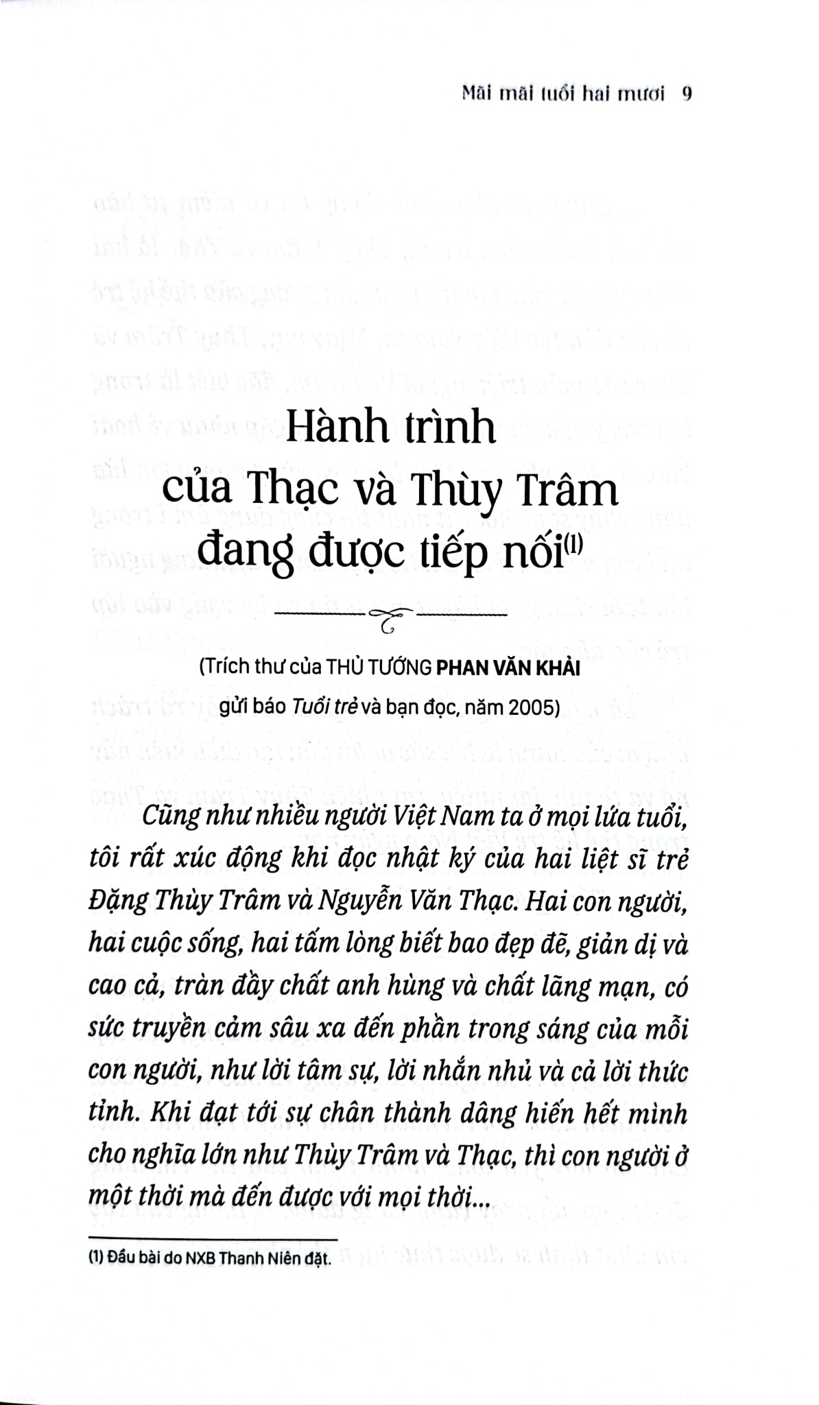 Tủ Sách Thanh Niên - Mãi Mãi Tuổi Hai Mươi - Nhật Ký Thời Chiến Việt Na - 
Nguyễn Văn Thạc