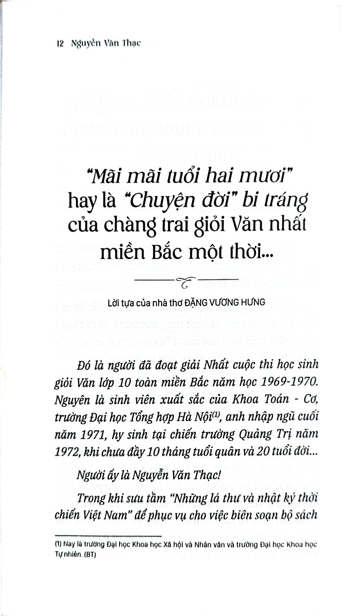 Tủ Sách Thanh Niên - Mãi Mãi Tuổi Hai Mươi - Nhật Ký Thời Chiến Việt Na - 
Nguyễn Văn Thạc