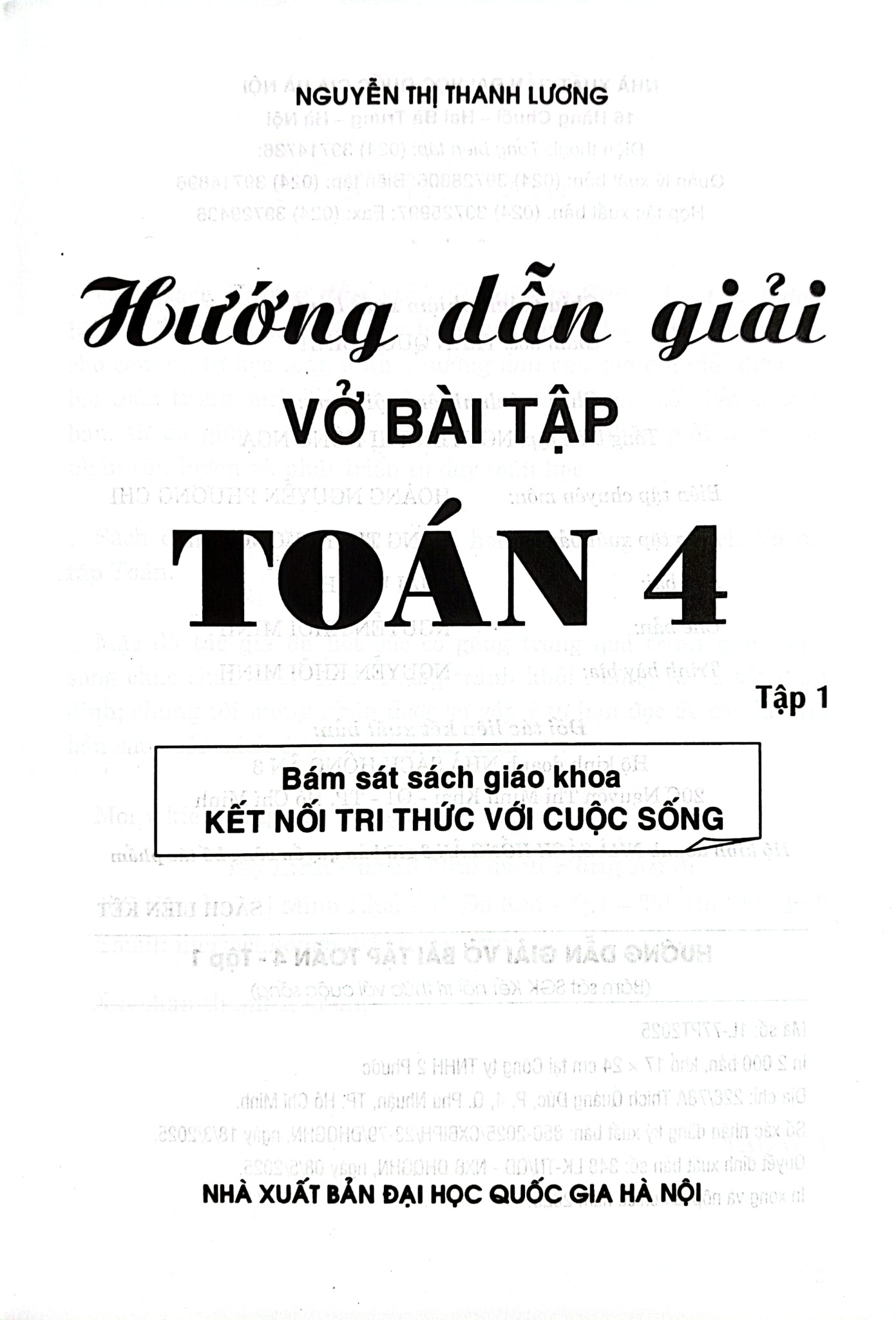 Hướng Dẫn Giải Vở Bài Tập Toán 4 Tập 1 (Bám Sát Sgk Kết Nối Tri Thức Với Cuộc Sống) - Nguyễn Thị Thanh Lương