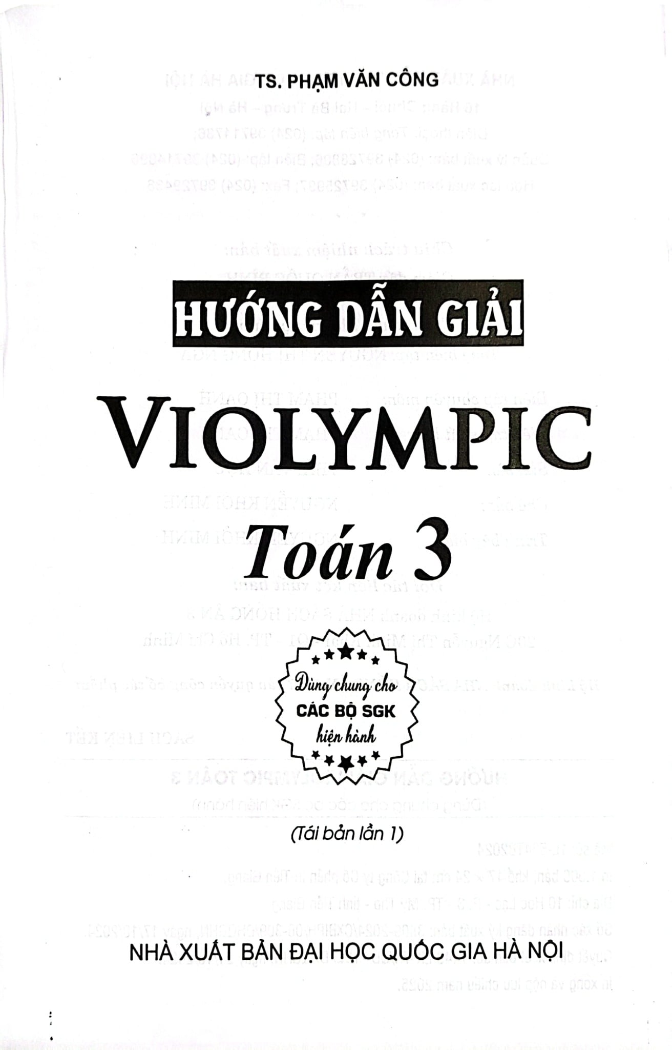 Hướng Dẫn Giải Violympic Toán Lớp 3 (Dùng Chung Cho Các Bộ Sgk Hiện Hành) - Phạm Văn Công