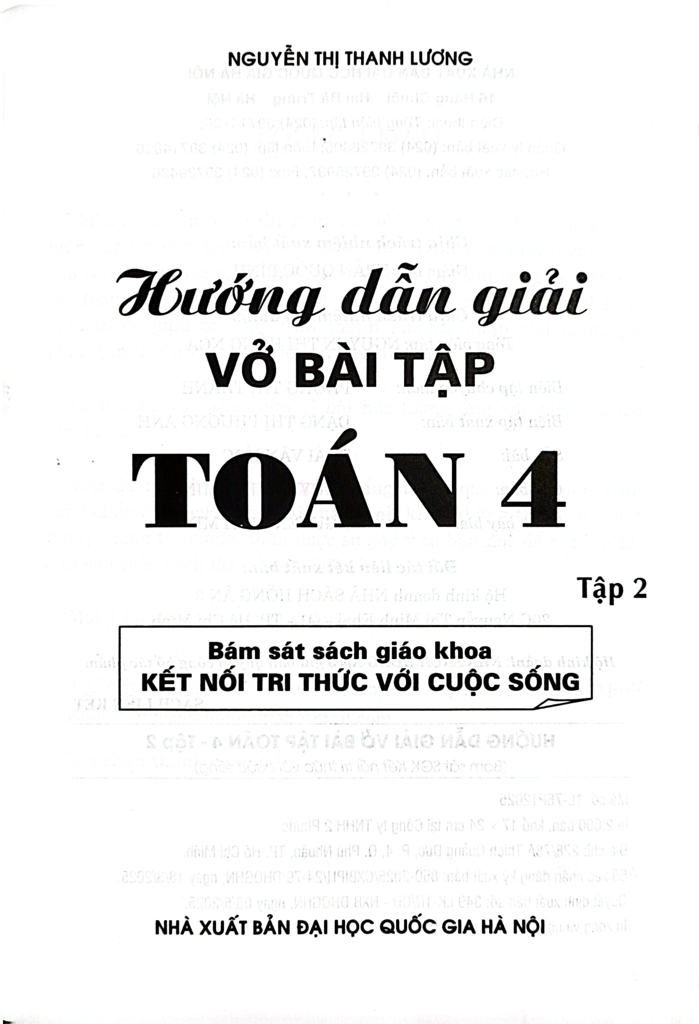 Hướng Dẫn Giải Vở Bài Tập Toán 4 Tập 2 (Bám Sát Sgk Kết Nối Tri Thức Với Cuộc Sống) - Nguyễn Thị Thanh Lương