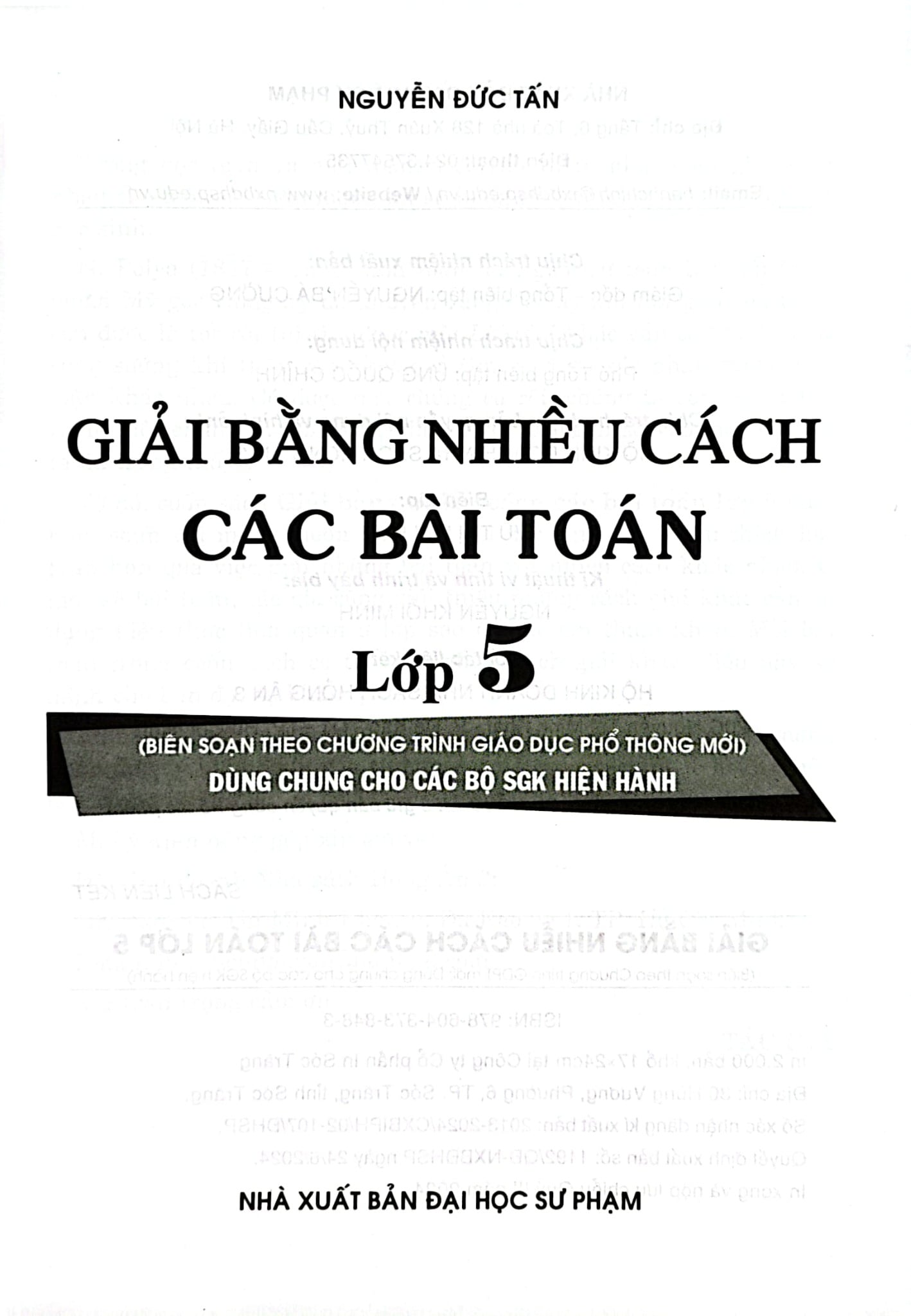 Giải Bằng Nhiều Cách Các Bài Toán Lớp 5 (Dùng Chung Cho Các Bộ Sgk Hiện Hành) - Nguyễn Đức Tấn