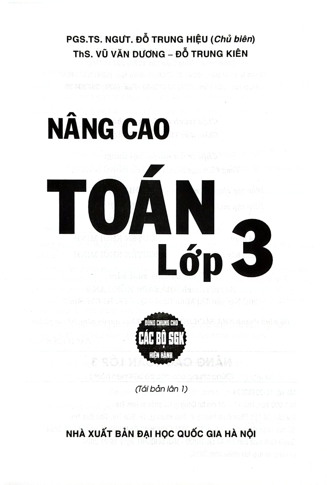 Nâng Cao Toán Lớp 3 (Dùng Chung Cho Các Bộ Sgk Hiện Hành) - Đỗ Trung Hiệu