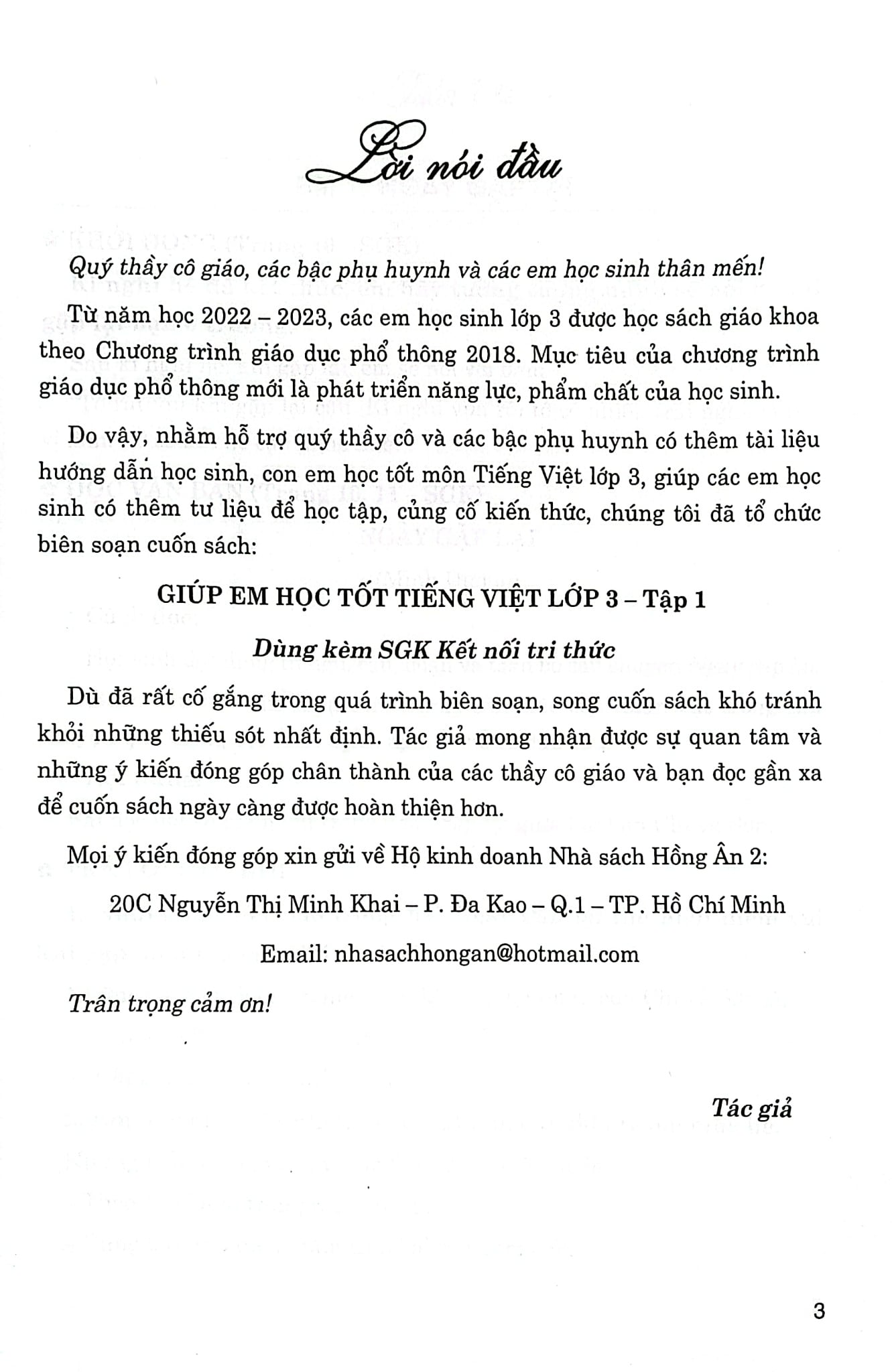 Giúp Em Học Tốt Tiếng Việt Lớp 3 - Tập 1 (Dùng Kèm SGK Kết Nối Tri Thức) - Lê Thị Nương