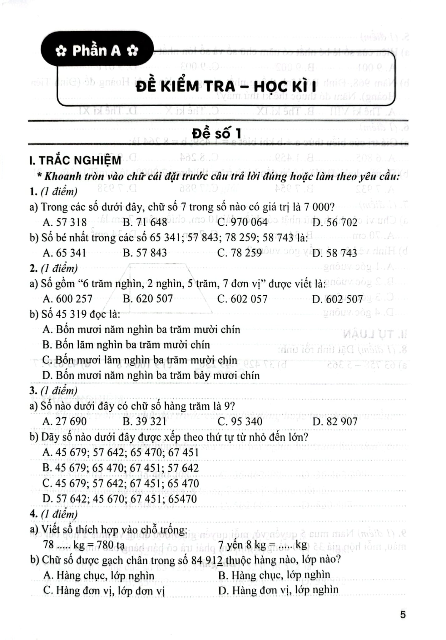 Bộ Đề Kiểm Tra Môn Toán Lớp 4 - Tập 1 (Dùng Kèm Sgk Kết Nối Tri Thức Với Cuộc Sống) - Lê Thị Nương