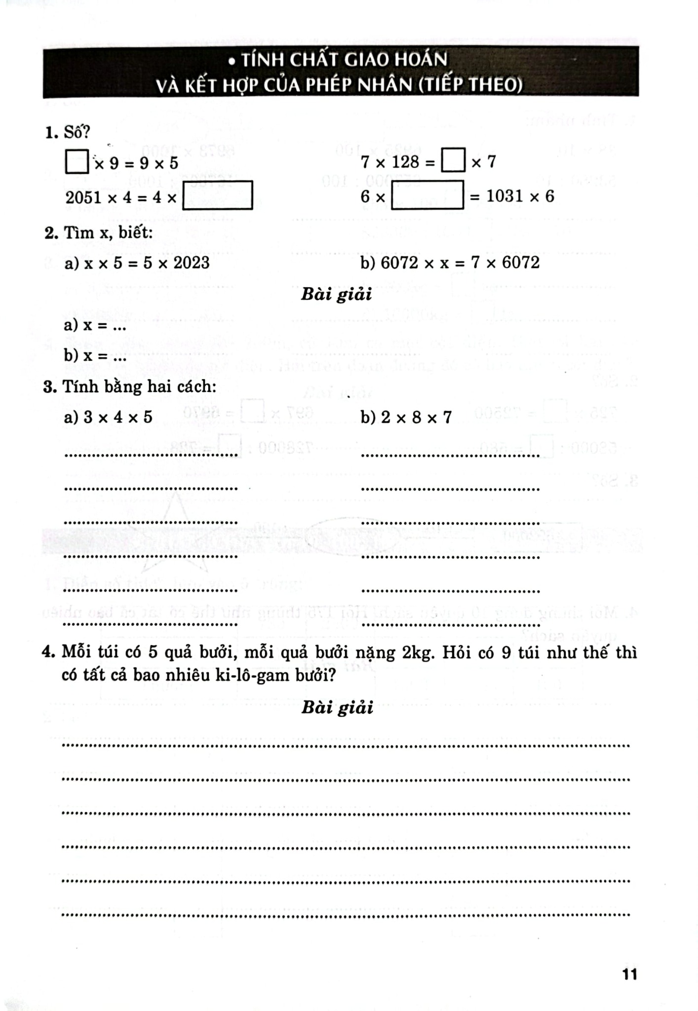 Vở Bài Tập Nâng Cao Toán 4 Tập 2 (Bám Sát Sgk Kết Nối Tri Thức Với Cuộc Sống) - Nguyễn Đức Tấn