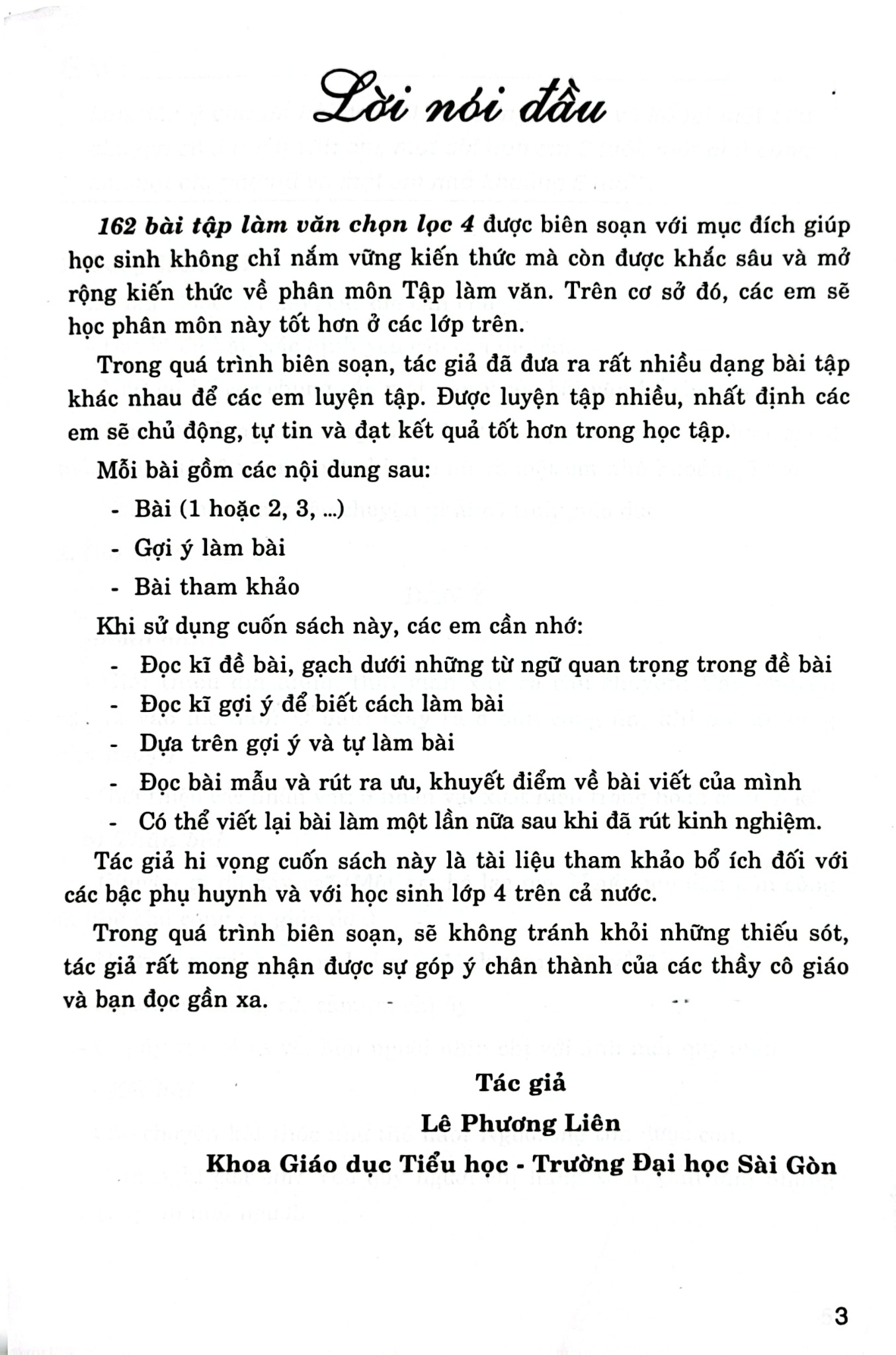 162 Bài Tập Làm Văn Chọn Lọc 4 (Dùng Chung Các Bộ Sgk Hiện Hành) - Lê Phương Liên