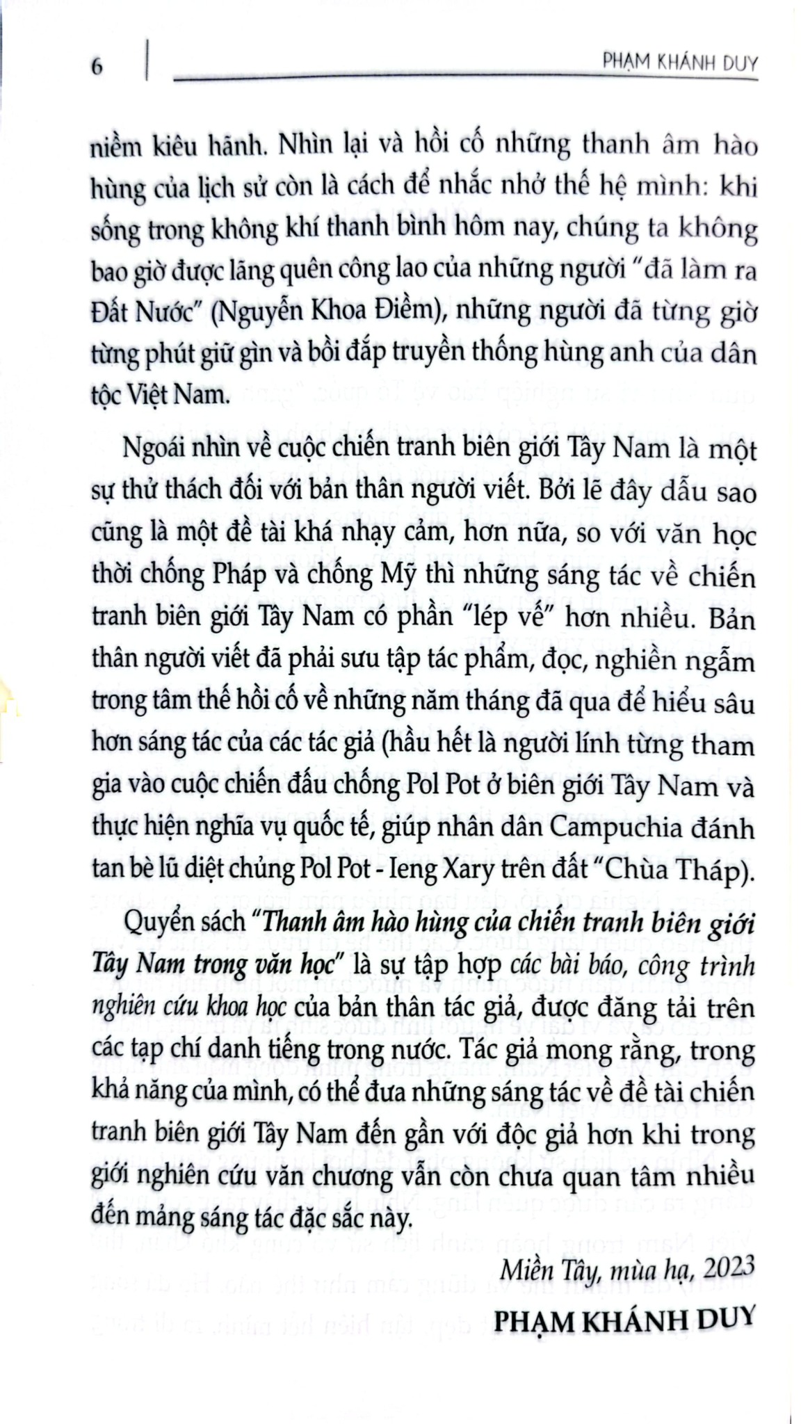 Thanh Âm Hào Hùng Của Chiến Tranh Biên Giới Tây Nam Trong Văn Học - Phạm Khánh Duy