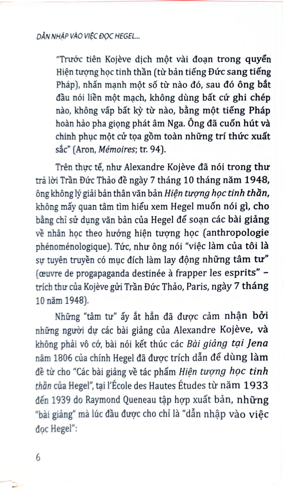 Dẫn Nhập Vào Việc Đọc Hegel: Các Bài Giảng Về Hiện Tượng Học Tinh Thần  - Alexandre Kojeve