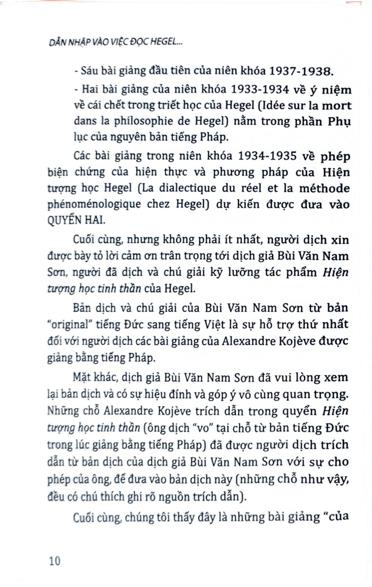 Dẫn Nhập Vào Việc Đọc Hegel: Các Bài Giảng Về Hiện Tượng Học Tinh Thần  - Alexandre Kojeve