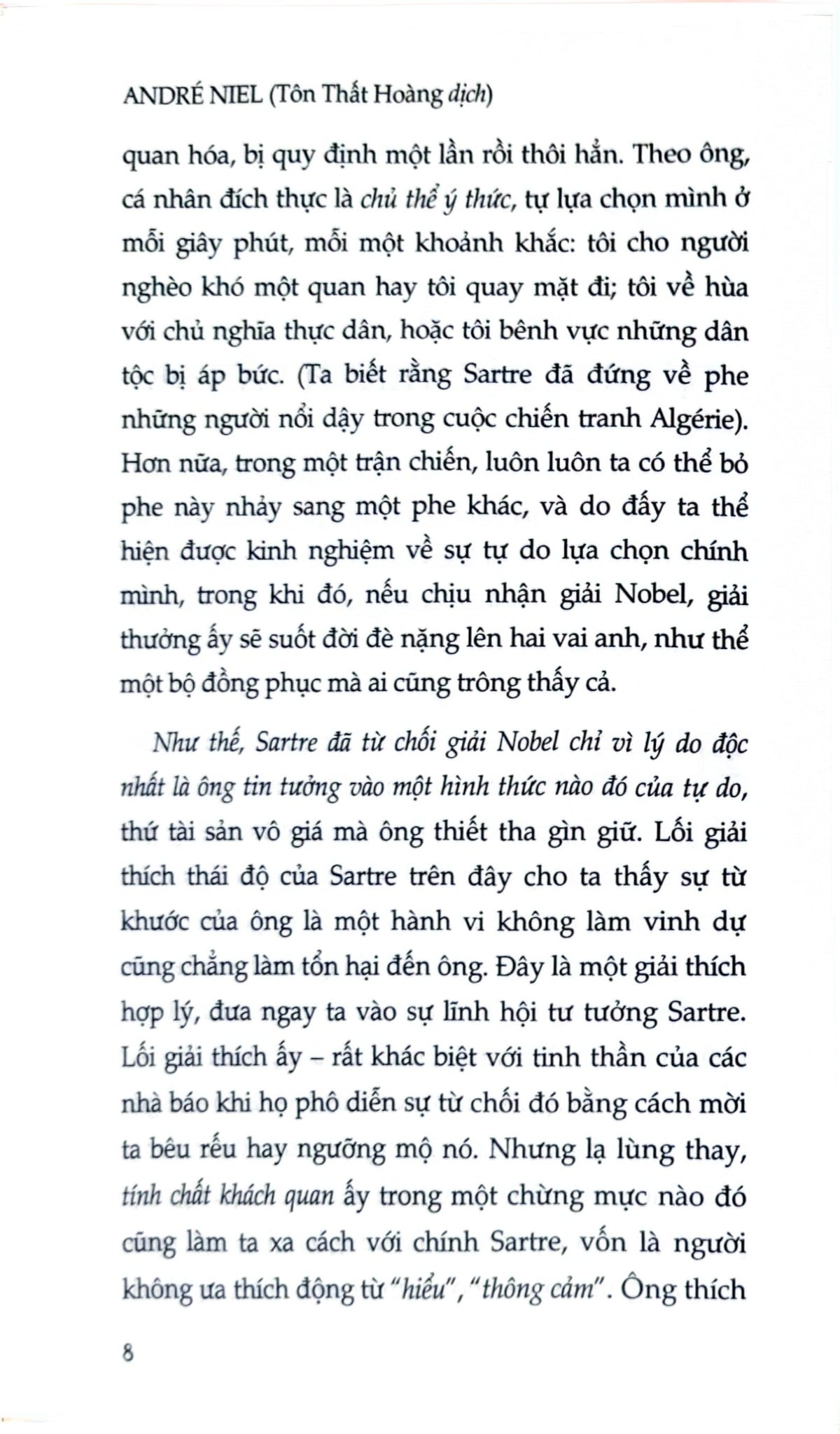 Jean-Paul Sartre - Anh Hùng Và Nạn Nhân Của Ý Thức Khốn Khổ - André Niel