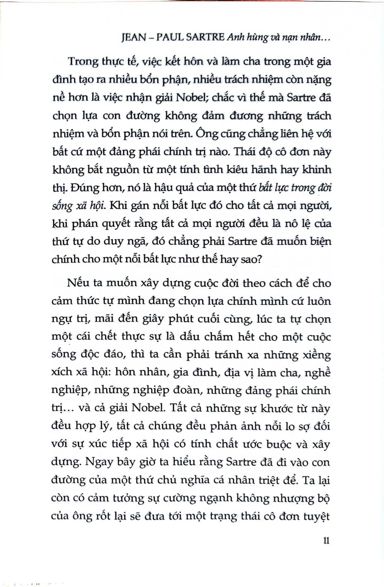 Jean-Paul Sartre - Anh Hùng Và Nạn Nhân Của Ý Thức Khốn Khổ - André Niel