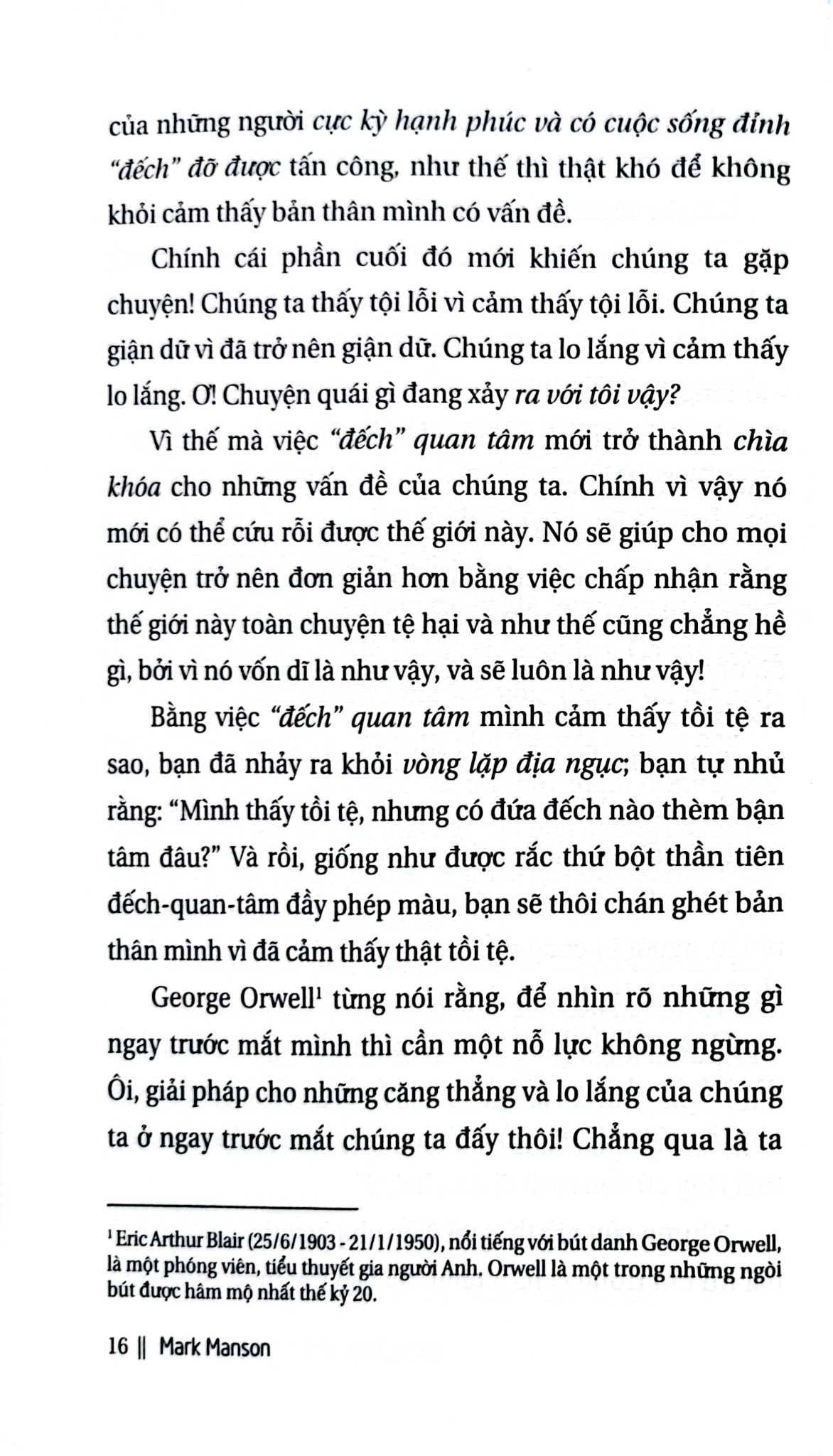 Nghệ Thuật Tinh Tế Của Việc Đếch Quan Tâm - Mark Manson