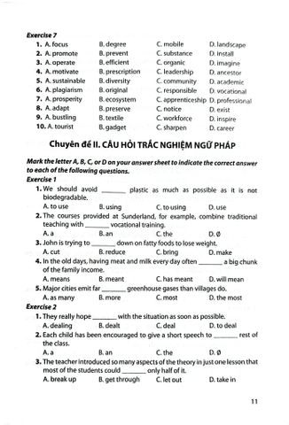  Ôn Luyện Trắc Nghiệm Thi Tốt Nghiệp Trung Học Phổ Thông Môn Tiếng Anh - ThS. Cao Thị Thu Giang 