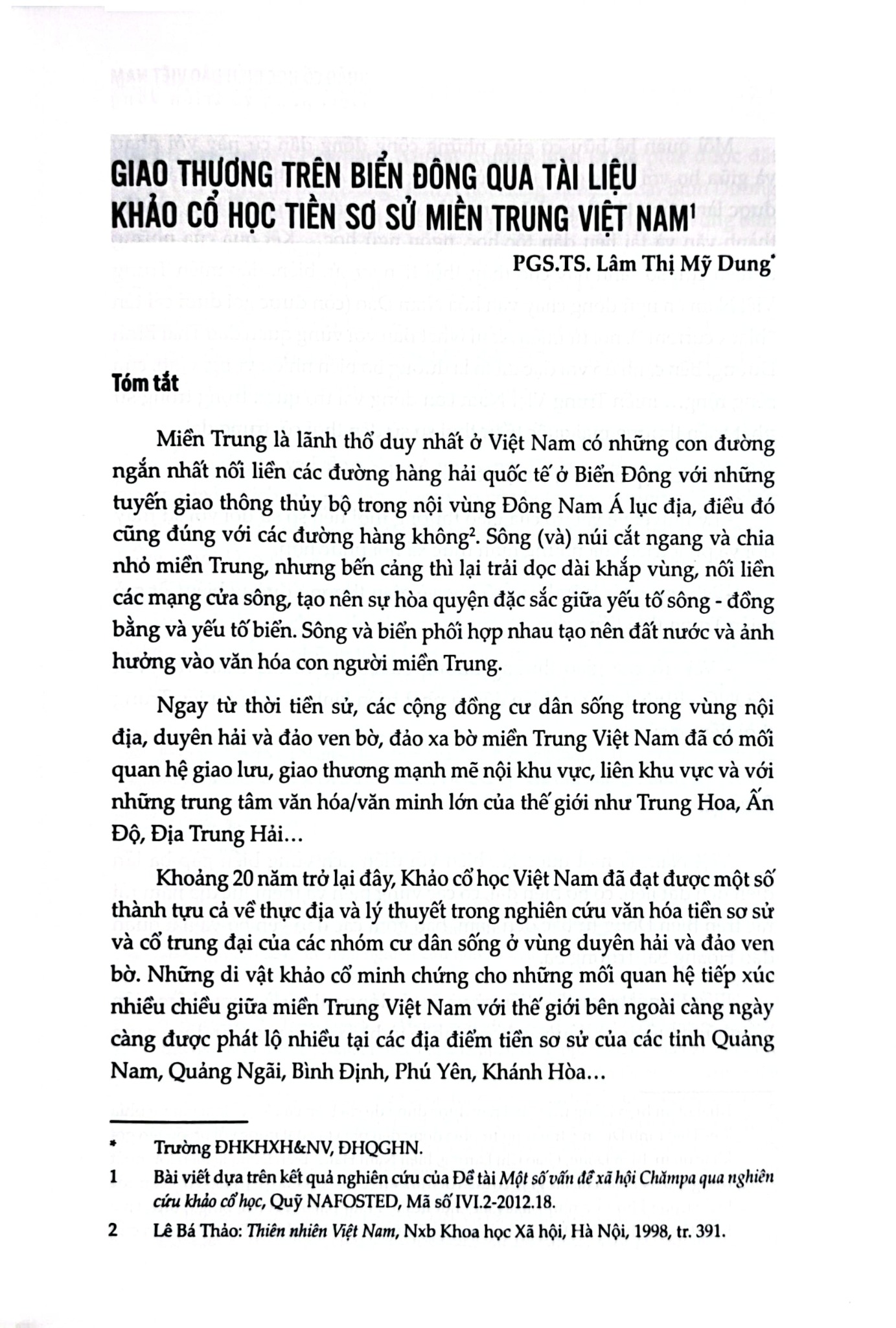 Khảo Cổ Học Biển Đảo Việt Nam - Tiềm Năng Và Triển Vọng - Đặng Hồng Sơn Lâm Thị Mỹ Dung