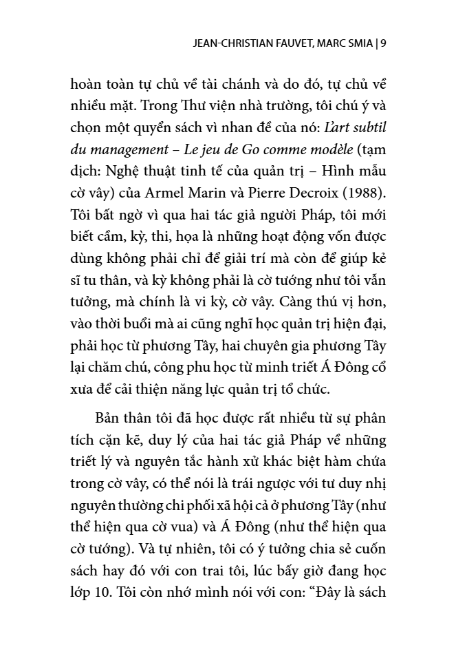 Nước Cờ Lãnh Đạo - Tư Duy Chiến Lược Từ Bàn Cờ Vây Đến Quản Trị Doanh Nghiệp - 
Jean-Christian Fauvet, Marc Smia