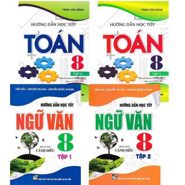  Combo Hướng Dẫn Học Tốt Toán + Văn Lớp 8 - Tập 1 + 2 (Bám Sát SGK Cánh Diều) (Bộ 4 Cuốn) 