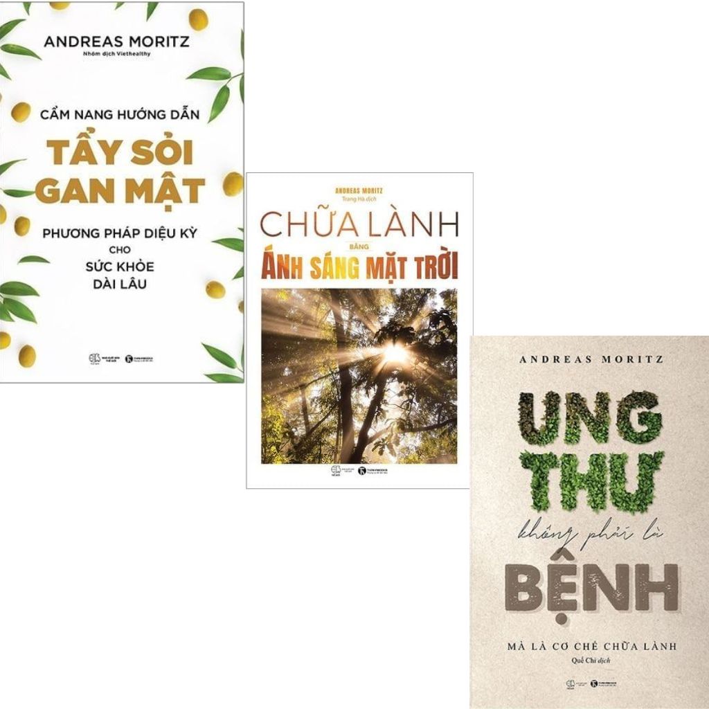 Combo 3 Cuốn Chữa Lành Bằng Ánh Sáng Mặt Trời + Cẩm Nang Hướng Dẫn Tẩy Sỏi Gan Mật + Ung Thư Không Phải Là Bệnh - Mà Là Cơ Chế Chữa Lành