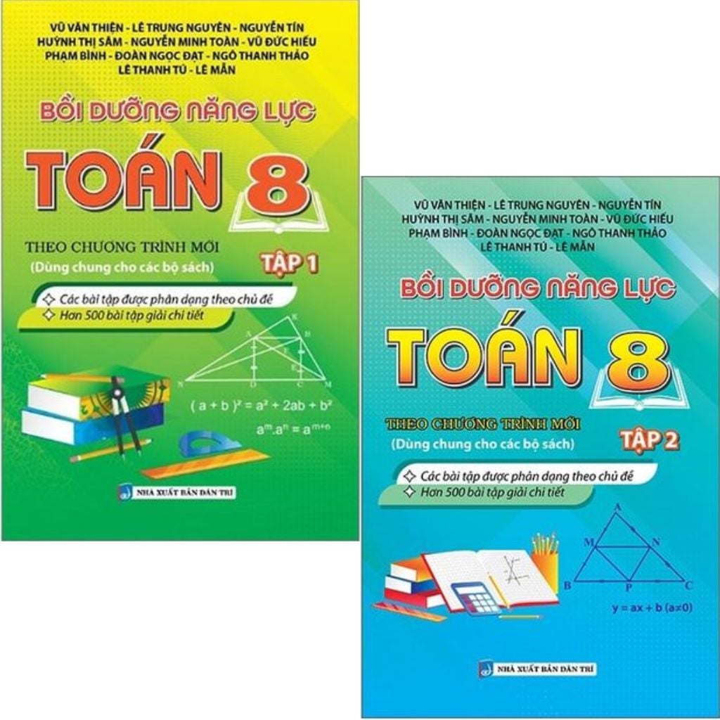 Combo 2 Cuốn Bồi Dưỡng Năng Lực Toán 8 ( Tập 1 + 2 ) - Vũ Văn Thiện