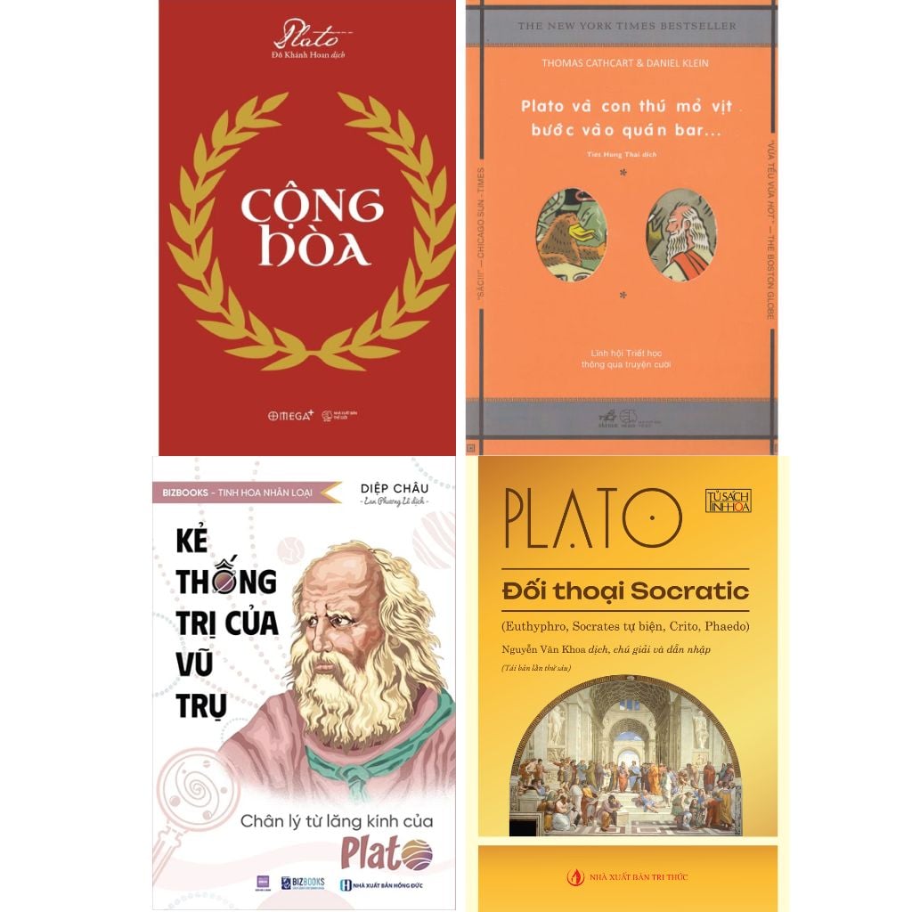 Combo 4 Quyển ( Cộng Hòa - Plato + Plato Và Con Thú Mỏ Vịt Bước Vào Quán Bar + Kẻ Thống Trị Của Vũ Trụ - Chân Lý Từ Lăng Kính Của Plato + Đối Thoại Socratic - Plato )
