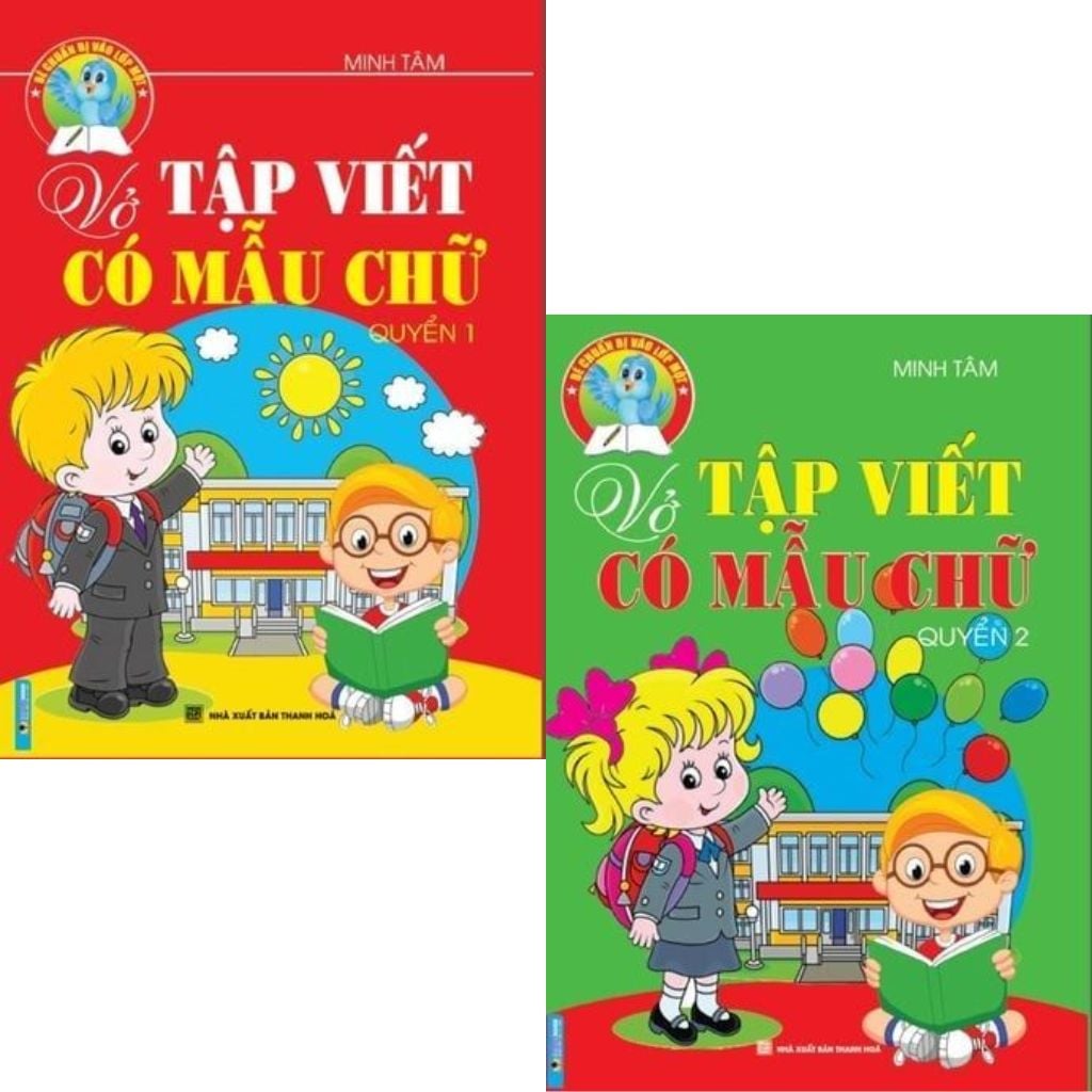 Combo 2 Cuốn Vở Tập Viết Có Mẫu Chữ ( Quyển 1 + 2 )