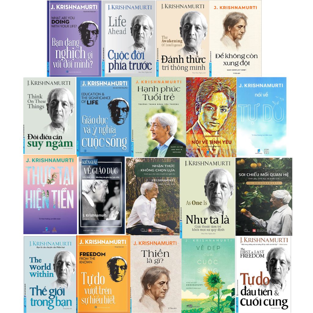 Bộ 19 Cuốn Sách Của Tác Giả J. Krishnamurti