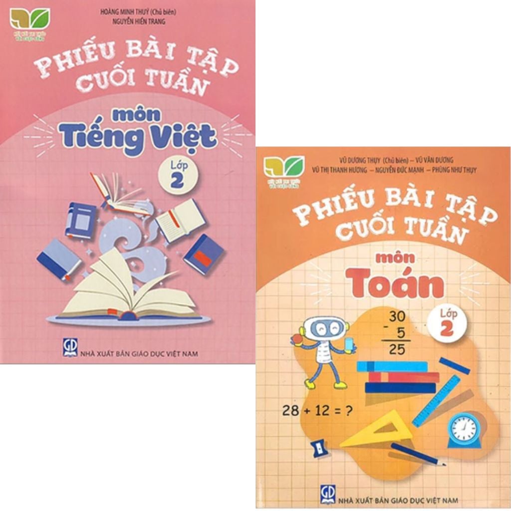 Combo 2 Cuốn Phiếu Bài Tập Cuối Tuần Lớp 2 ( Toán + Tiếng Việt ) - Kết Nối Tri Thức Với Cuộc Sống