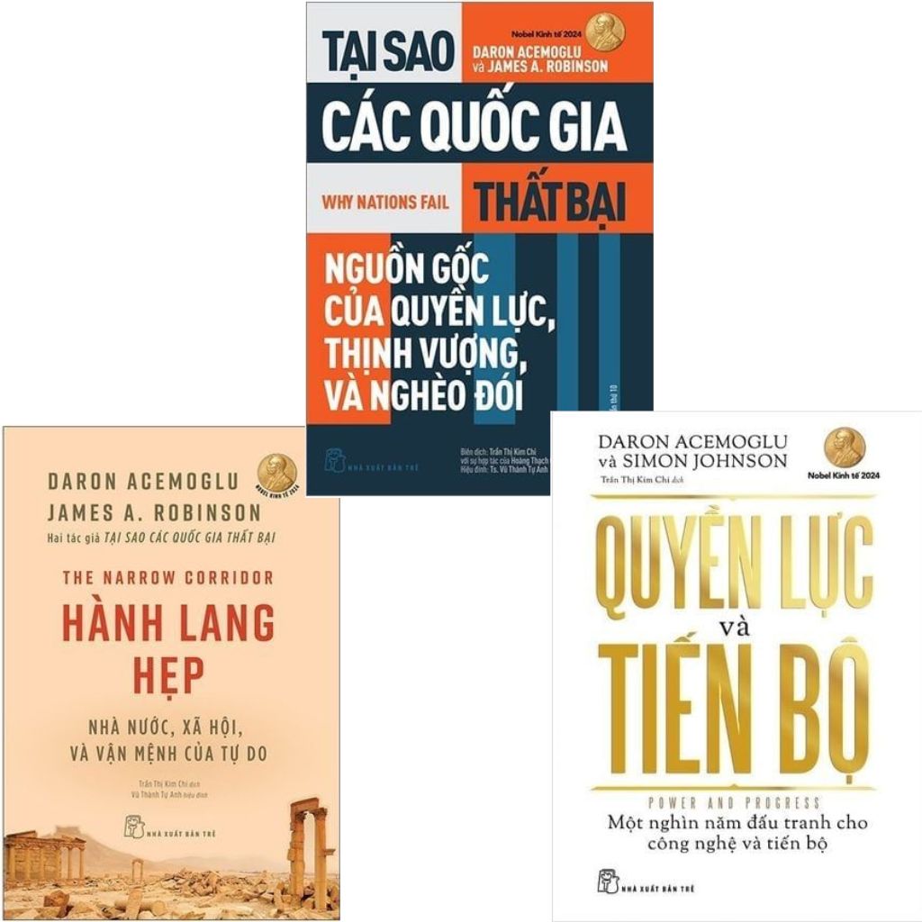 Combo 3 Quyển ( Tại Sao Các Quốc Gia Thất Bại + Hành Lang Hẹp + Quyền Lực Và Tiến Bộ )