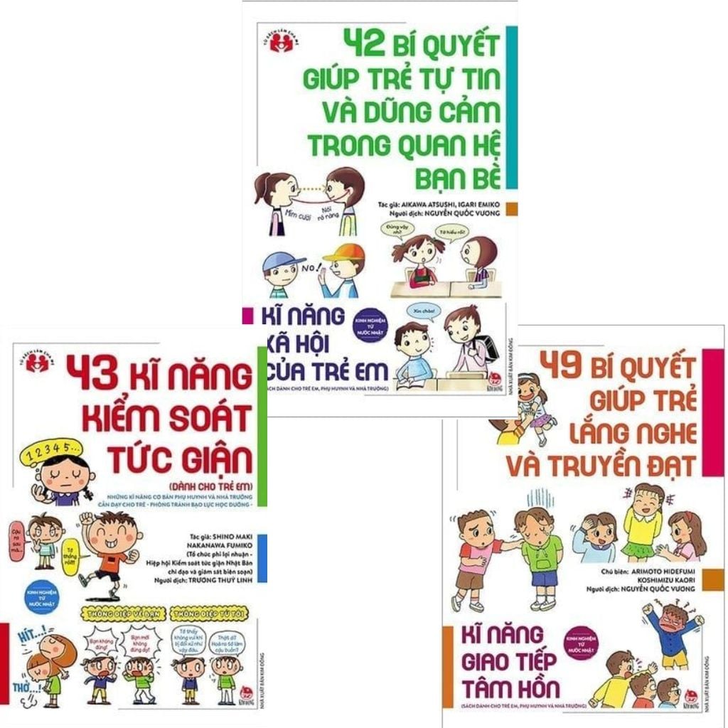Combo 3 Quyển Những Bí Quyết Dành Cho Trẻ ( 42 Bí Quyết Giúp Trẻ Tự Tin Và Dũng Cảm Trong Quan Hệ Bạn Bè + 43 Kĩ Năng Kiểm Soát Tức Giận + 49 Bí Quyết Giúp Trẻ Lắng Nghe Và Truyền Đạt )