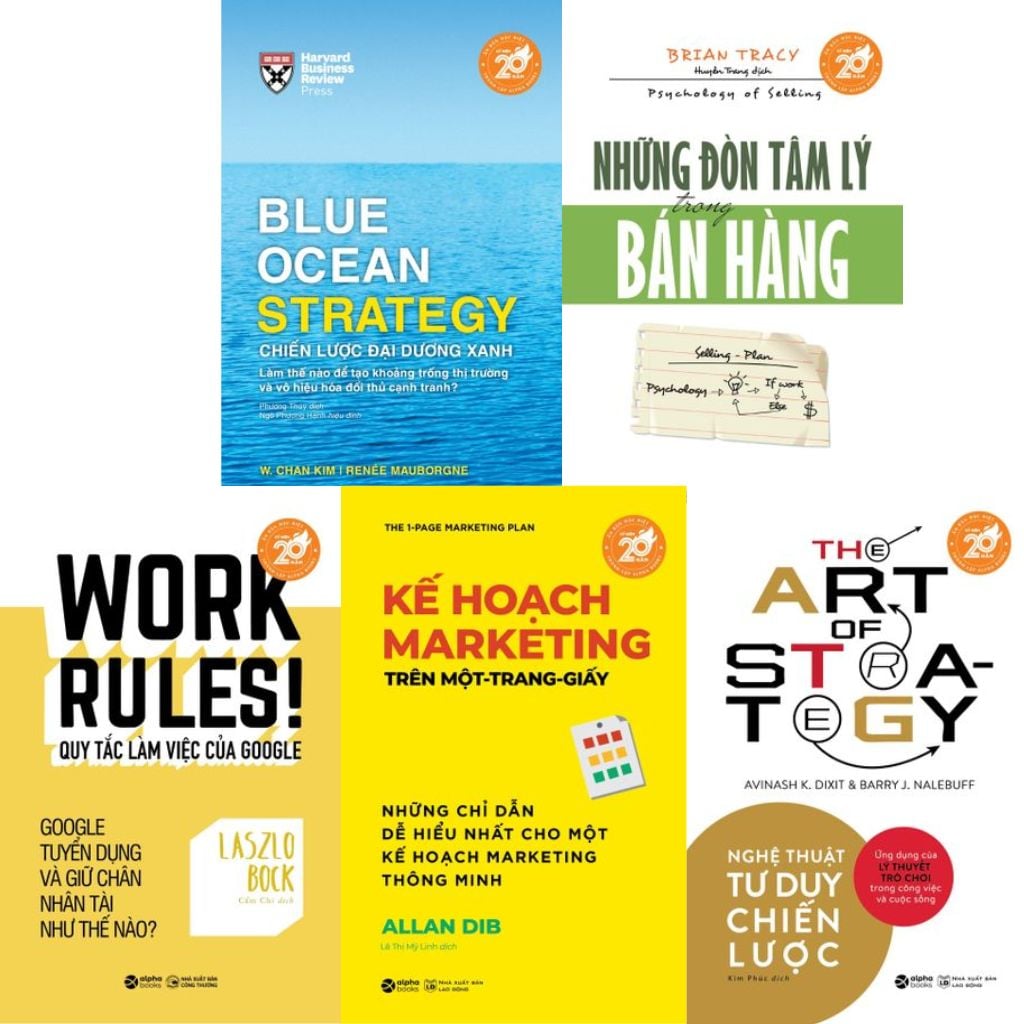 Bộ Sách Quản Trị Doanh Nghiệp (Bộ 5 Cuốn) ( Chiến Lược Đại Dương Xanh + Kế Hoạch Marketing Trên Một Trang Giấy + Quy Tắc Làm Việc Của Google )