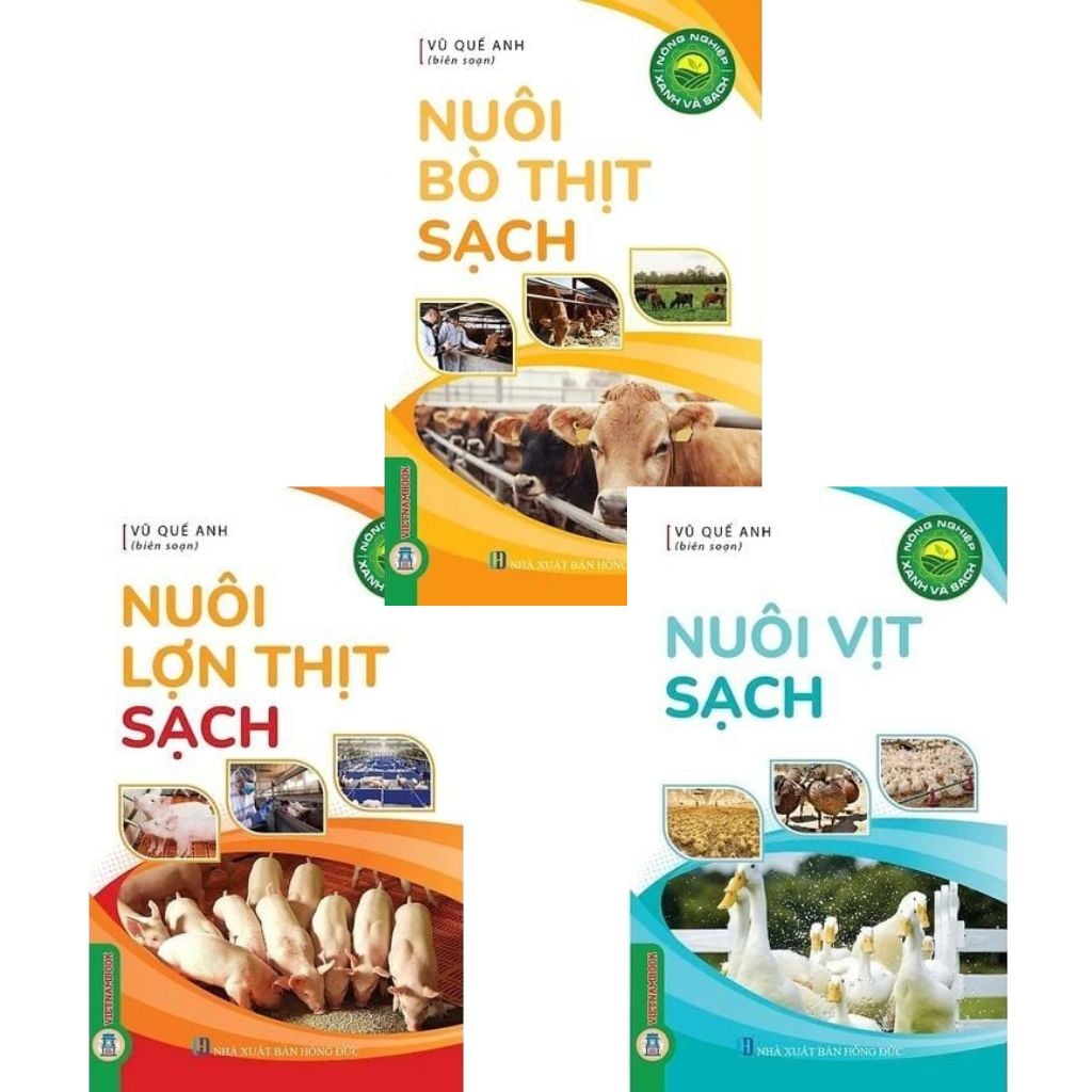 Combo 3 Cuốn Nông Nghiệp Xanh Và Sạch - Kỹ Thuật Nuôi Gia Súc ( Nuôi Bò Thịt Sạch + Nuôi Lợn Thịt Sạch + Nuôi Vịt Sạch )
