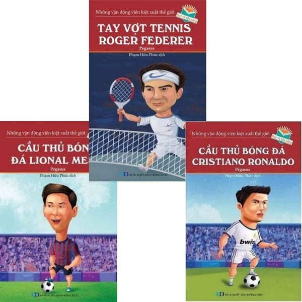  Combo 3 Cuốn Những Vận Động Viên Kiệt Xuất Thế Giới ( Tay Vợt Tennis Roger Federer + Cầu Thủ Bóng Đá Lional Messi + Cầu Thủ Bóng Đá Cristiano Ronaldo ) 