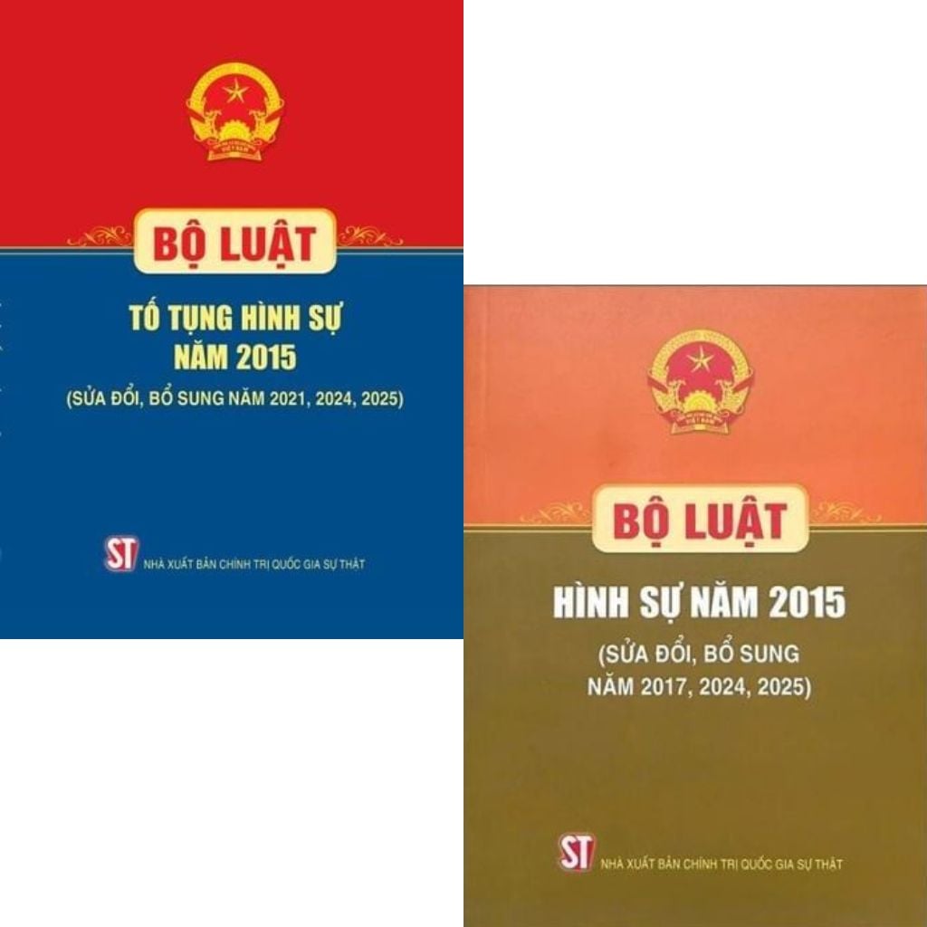 Combo 2 Quyển: Bộ Luật Tố Tụng Hình Sự Năm 2015 ( Sửa Đổi, Bổ Sung Năm 2021, 2024, 2025 + Bộ Luật Hình Sự (Luật mới nhất 2025)