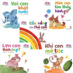 Combo 5 Cuốn Sách Đầu Tiên ( Voi Con Khát Nước + Cầu Vồng Của Thỏ Con + Khỉ Con Mở Tiệc + Lợn Con Thích Ăn Gì? + Mèo Con Tìm Thấy Hình Gì? )