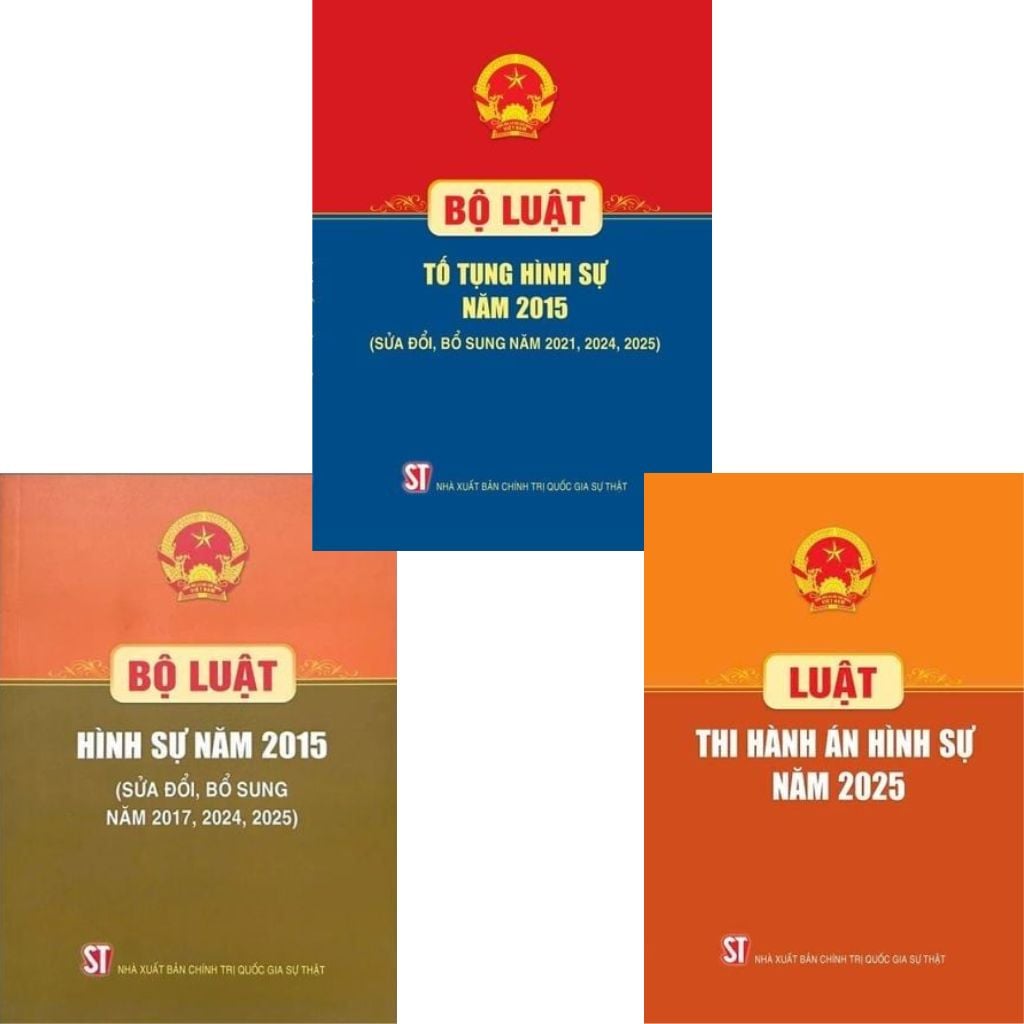 Combo 3 Quyển: Bộ Luật Hình Sự + Bộ Luật Tố Tụng Hình Sự + Luật Thi Hành Án Hình Sự