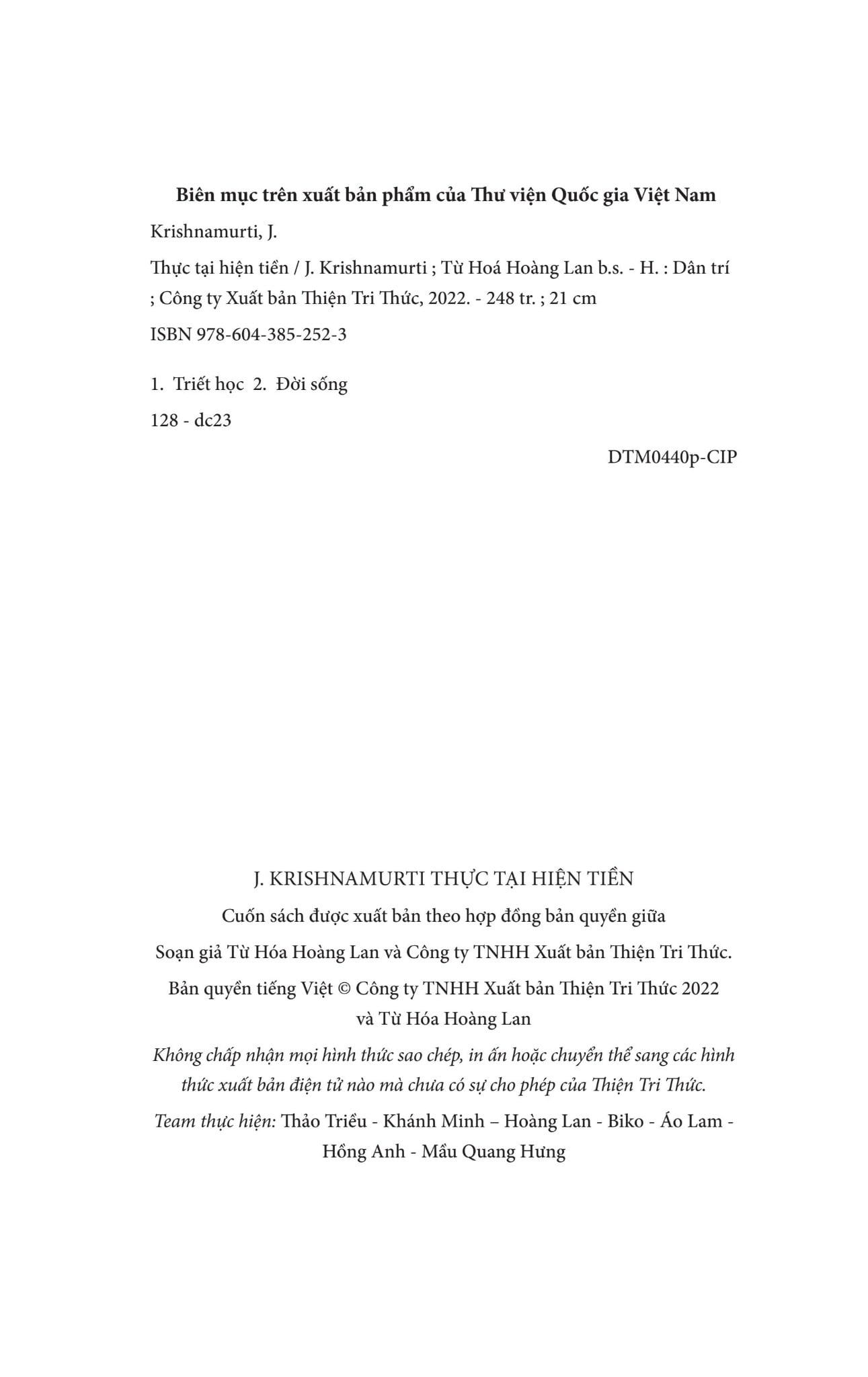 J. Krishnamurti Thực Tại Hiện Tiền - J. Krishnamurti