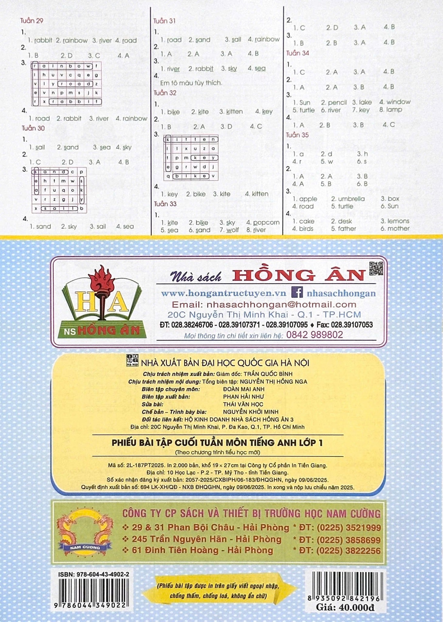 Phiếu Bài Tập Cuối Tuần Môn Tiếng Anh Lớp 1 (Dùng Chung Cho Các Bộ Sgk Hiện Hành) -  
Nguyễn Hoàng Thanh Ly