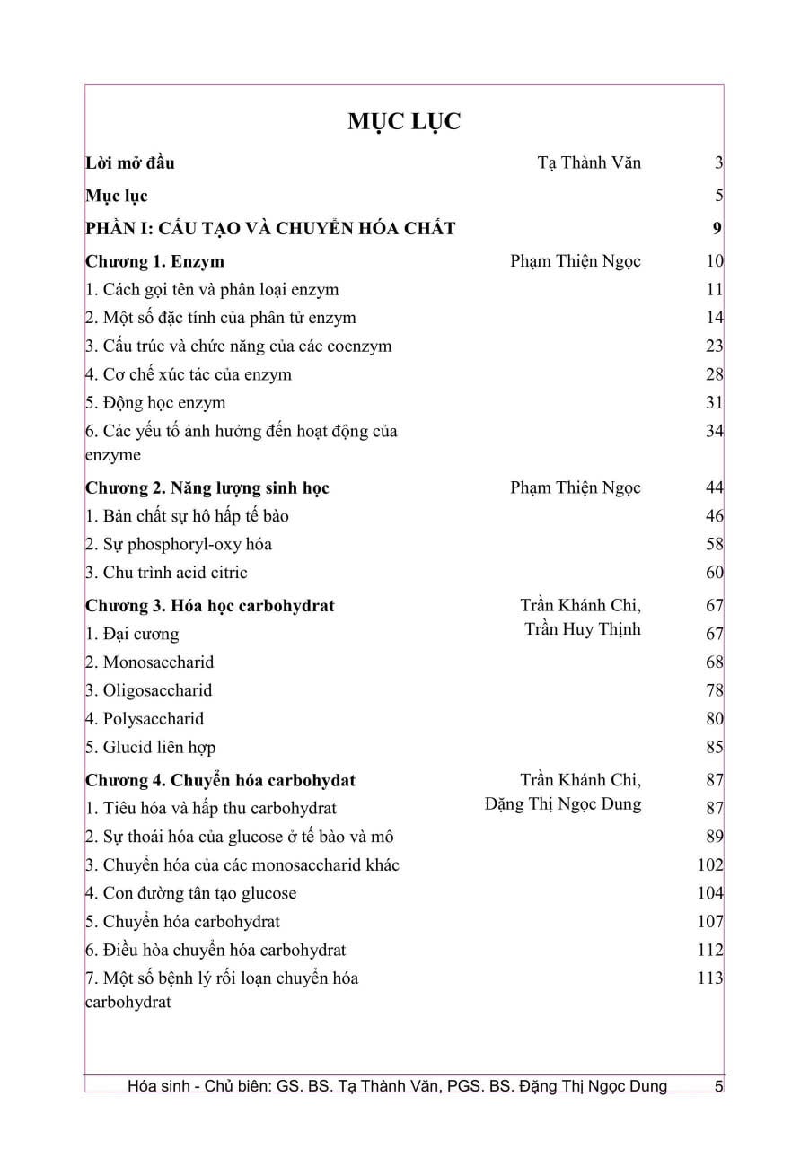 Hóa Sinh (Đào Tạo Bác Sĩ Y Khoa) - ĐH Y Hà Nội