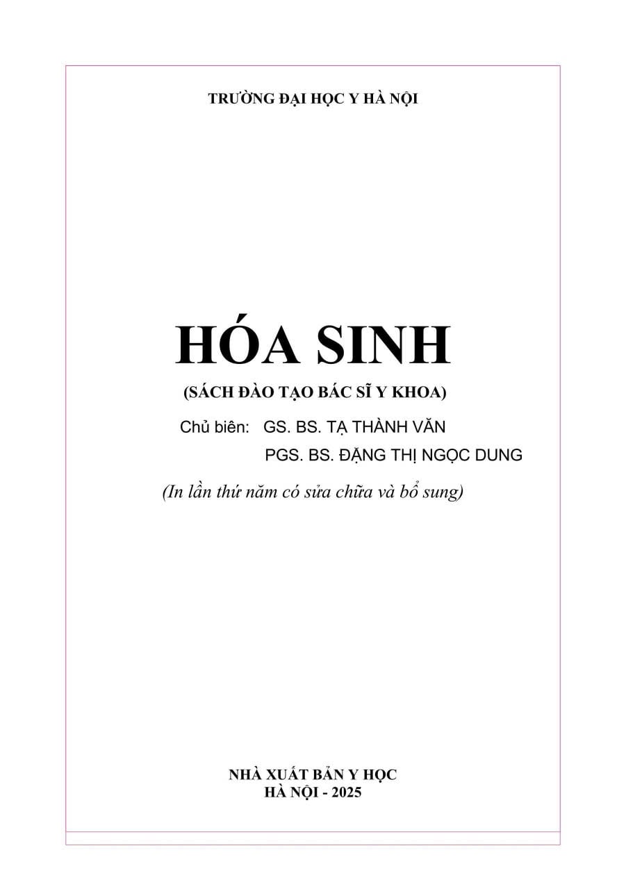 Hóa Sinh (Đào Tạo Bác Sĩ Y Khoa) - ĐH Y Hà Nội