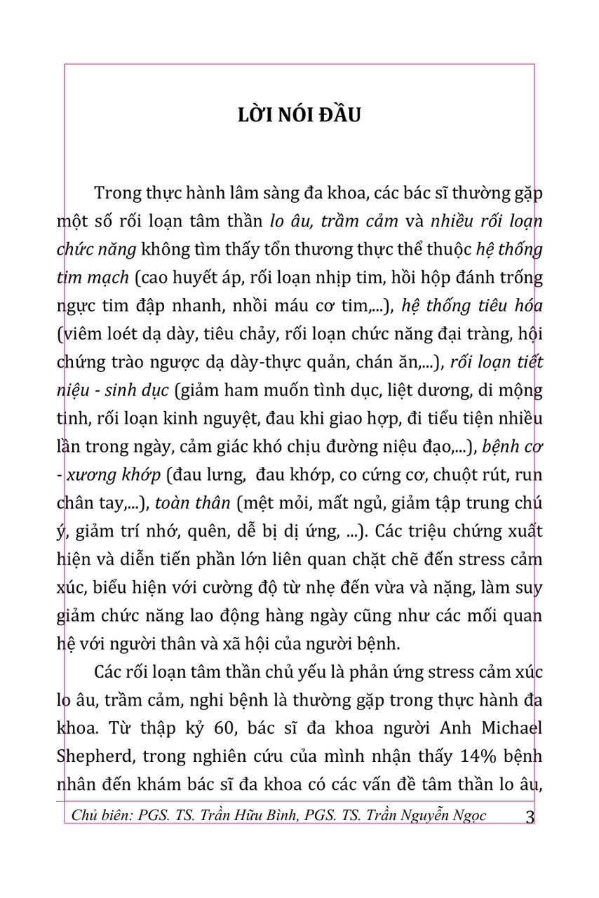 Rối Loạn Tâm Thần Trong Thực Hành Đa Khoa (Sách Tham Khảo) - PGS. TS. Trần Hữu Bình, PGS.TS. Trần Nguyễn Ngọc
