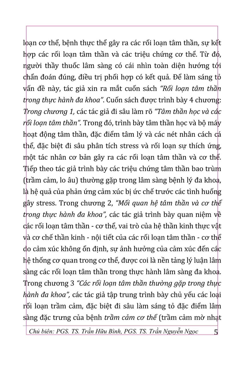 Rối Loạn Tâm Thần Trong Thực Hành Đa Khoa (Sách Tham Khảo) - PGS. TS. Trần Hữu Bình, PGS.TS. Trần Nguyễn Ngọc