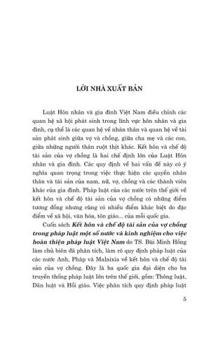  Kết Hôn Và Chế Độ Tài Sản Của Vợ Chồng Trong Pháp Luật Một Số Nước Và Kinh Nghiệm Cho Việc Hoàn Thiện Pháp Luật Việt Nam - TS. Bùi Minh Hồng (Chủ Biên) 