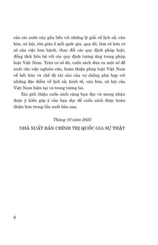  Kết Hôn Và Chế Độ Tài Sản Của Vợ Chồng Trong Pháp Luật Một Số Nước Và Kinh Nghiệm Cho Việc Hoàn Thiện Pháp Luật Việt Nam - TS. Bùi Minh Hồng (Chủ Biên) 