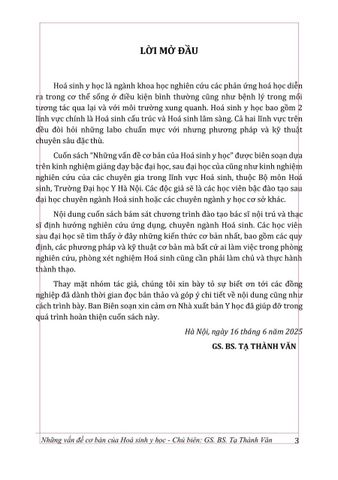  Những Vấn Đề Cơ Bản Của Hóa Sinh Y Học (Giáo Trình Đào Tạo Sau Đại Học) - GS.BS. Tạ Thành Văn 