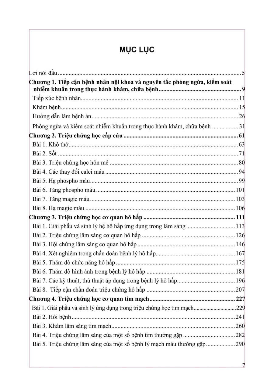Triệu Chứng Học Nội Khoa - Tập 1 - ĐH Y Hà Nội- Các Bộ Môn Nội
