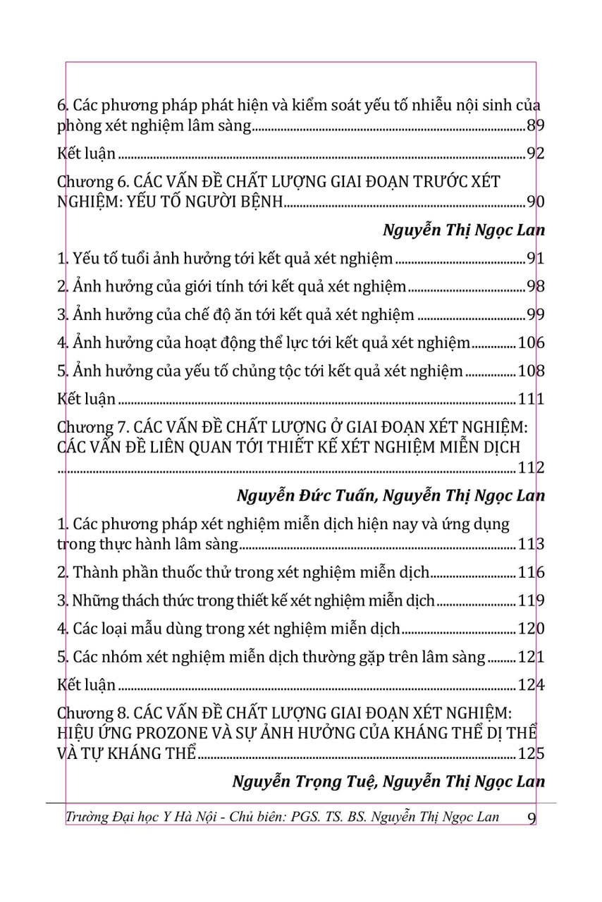 Những Vấn Đề Chất Lượng Xét Nghiệm Hoá Sinh - Miễn Dịch Trong Thực Hành Lâm Sàng - PGS.TS.BS. Nguyễn Thị Ngọc Lan